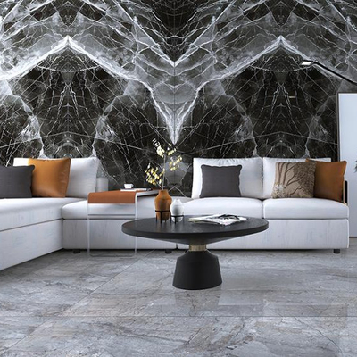 2400x1200mm Helle schwarze Welle Marmor Porzellanfliesen 120x240 Glanz Terrazzo Keramik Fußboden