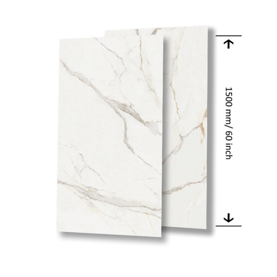 750x1500 Glasfliesen Carrara Porzellan Keramikfliesen für Küche und Lobby