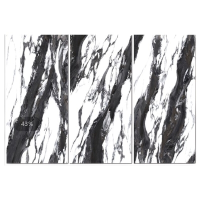 60x120 glänzende schwarz-weiße Steinporzellan-Bodenfliesen für modernes Design 50 Stück