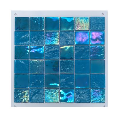 Blaue Glasmosaikfliese für Schwimmbad 306x306MM Blattgröße Moderner Stil