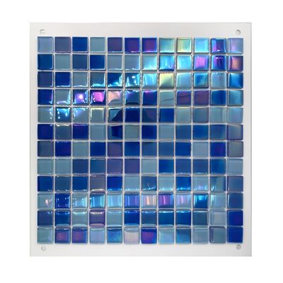 Schwimmbad Glas Mosaikfliesen in Sea Blue Wave Design für Hotelbaumaterial