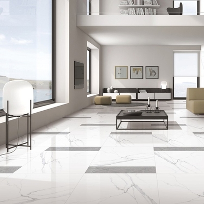Bodenbelag 600x600 italienischer weißer Marmor aussehen Glas Porzellan Glasfliesen
