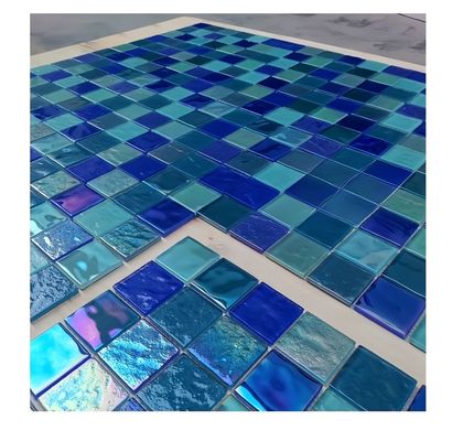 Glasmuster Mosaik Schwimmbad Fliesen 12 30x30 Dunkelblau Keramik für Raum Anlass