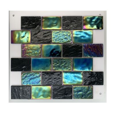 Blau-Irissenzglas-Mosaik-Schwimmbadfliesen mit poliertem Blatt Größe 306x306MM