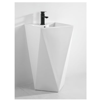 Diamant-Form Voll-Pedestal Badezimmer Waschbecken Handbecken Große Pedestal-Höhe Waschbecken