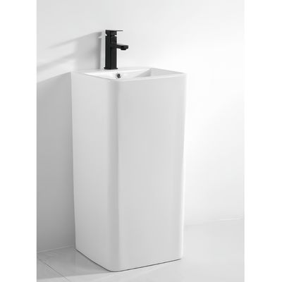 Moderne rechteckige Keramik-Pedestal Waschbecken für Haus Hotel und Restaurant Bad