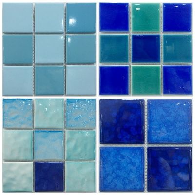 Foshan Technik Glasmosaikfliese in blauer Farbe für Schwimmbad 48x48/24x24mm