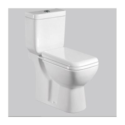 Langsam Toilettensitzdeckel und Doppelspülschrank für modernes weißes Bad