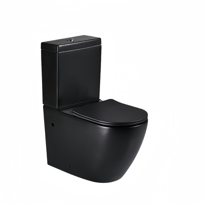 Boden montiert Matt Schwarz Monoblok Toilette Luxus Zwei-Stücke Bad Set 680x370x830mm