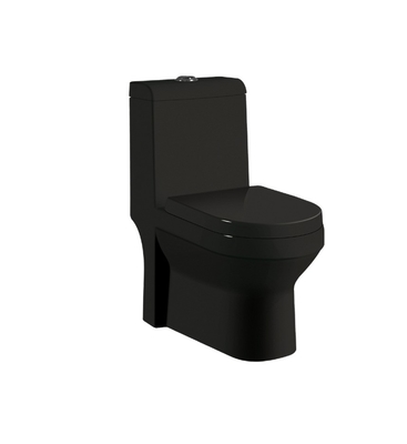 Runde Toilettenschüssel 730x425x810mm Glanzglasur und matte schwarze Einzelige Toilette