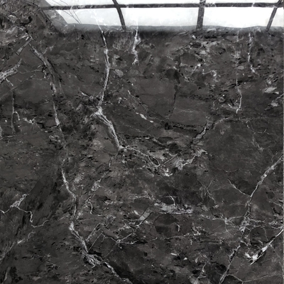 Porzellanato Super glänzende schwarze Marmorpolierte Porzellanfliesen mit weißen Venen 60*60