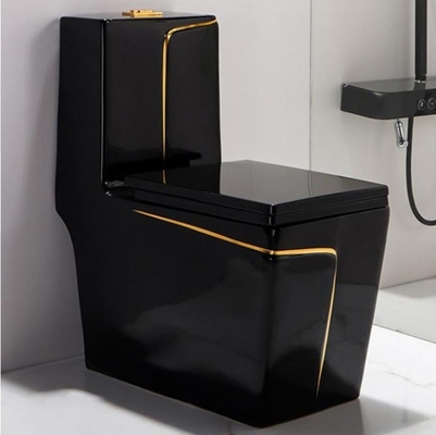 Moderne Quadratform Gold Keramik Badezimmer WC Toilettenschüssel Einstück 2022 Sanitärwaren