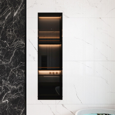 Modernes Design 304 Edelstahl-Dusche Wandnische mit Gold Porzellanfliesen Einlage