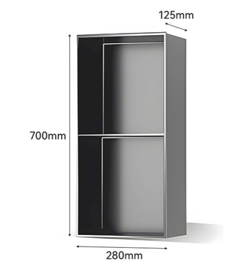 Gunmetal Schwarze Wandnische für Duschzimmer 600x280x120mm Moderne Gestaltung